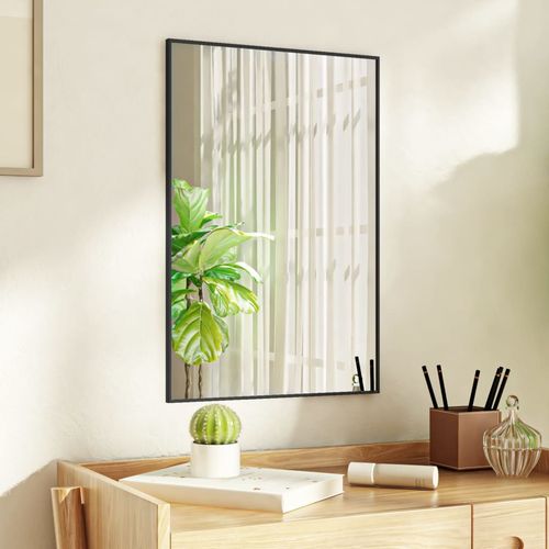 vidaXL Black Door Mirror 30x60 cm Glass and Aluminium black vidaXL