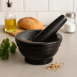 Orsina Mortar and Pestle in Black for Grinding Spices and Herbs in the Kitchen