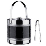 Orsina Ice Bucket in black with a sleek design and included tongs for easy serving