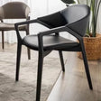 Nisu Home Modern Black Chair with Comfortable Armrests for Stylish Interiors