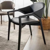 Nisu Home Modern Black Chair with Comfortable Armrests for Stylish Interiors