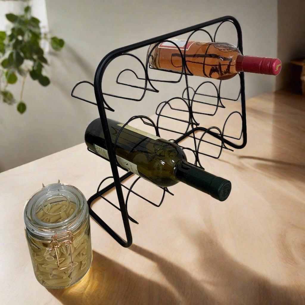 Black Metal Wire 12 Wine Bottle Holder Geko Products