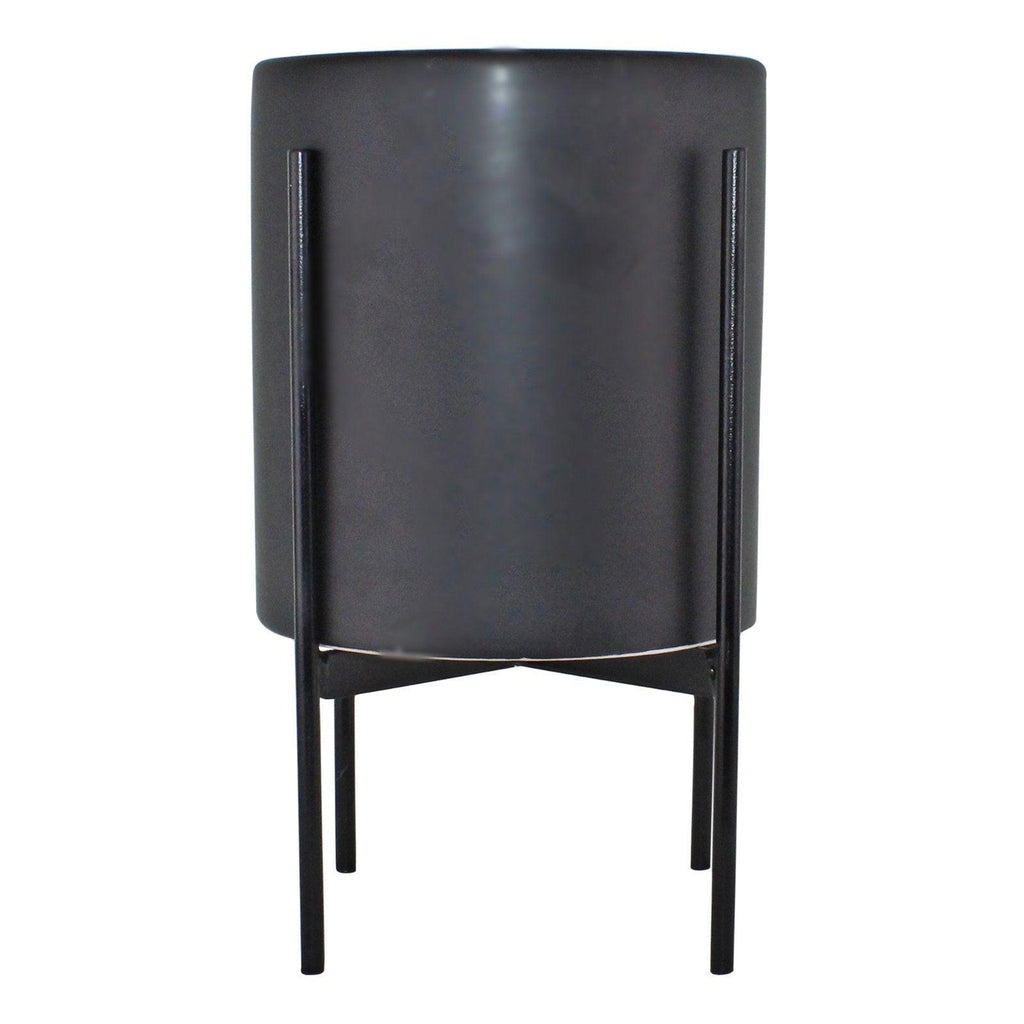 Black Planter Metal Stand 28cm Geko Products