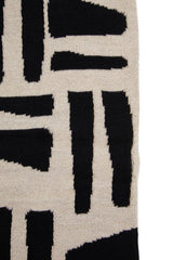 Orsina Black Throw with Geometric Design in Black and Cream for Stylish Home Decor