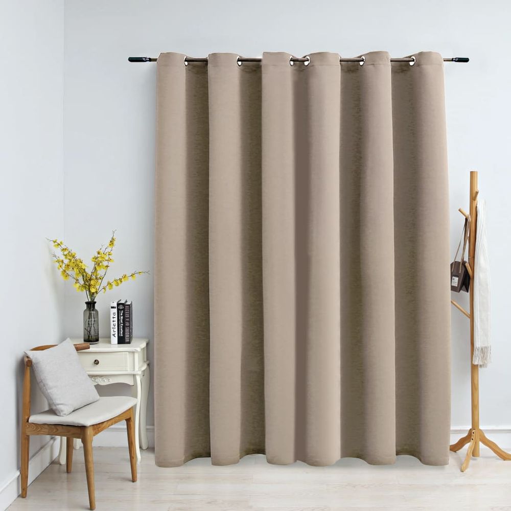 vidaXL Blackout Curtain with Metal Rings Black 290x245 cm vidaXL