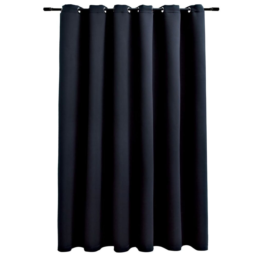 vidaXL Blackout Curtain with Metal Rings Black 290x245 cm vidaXL