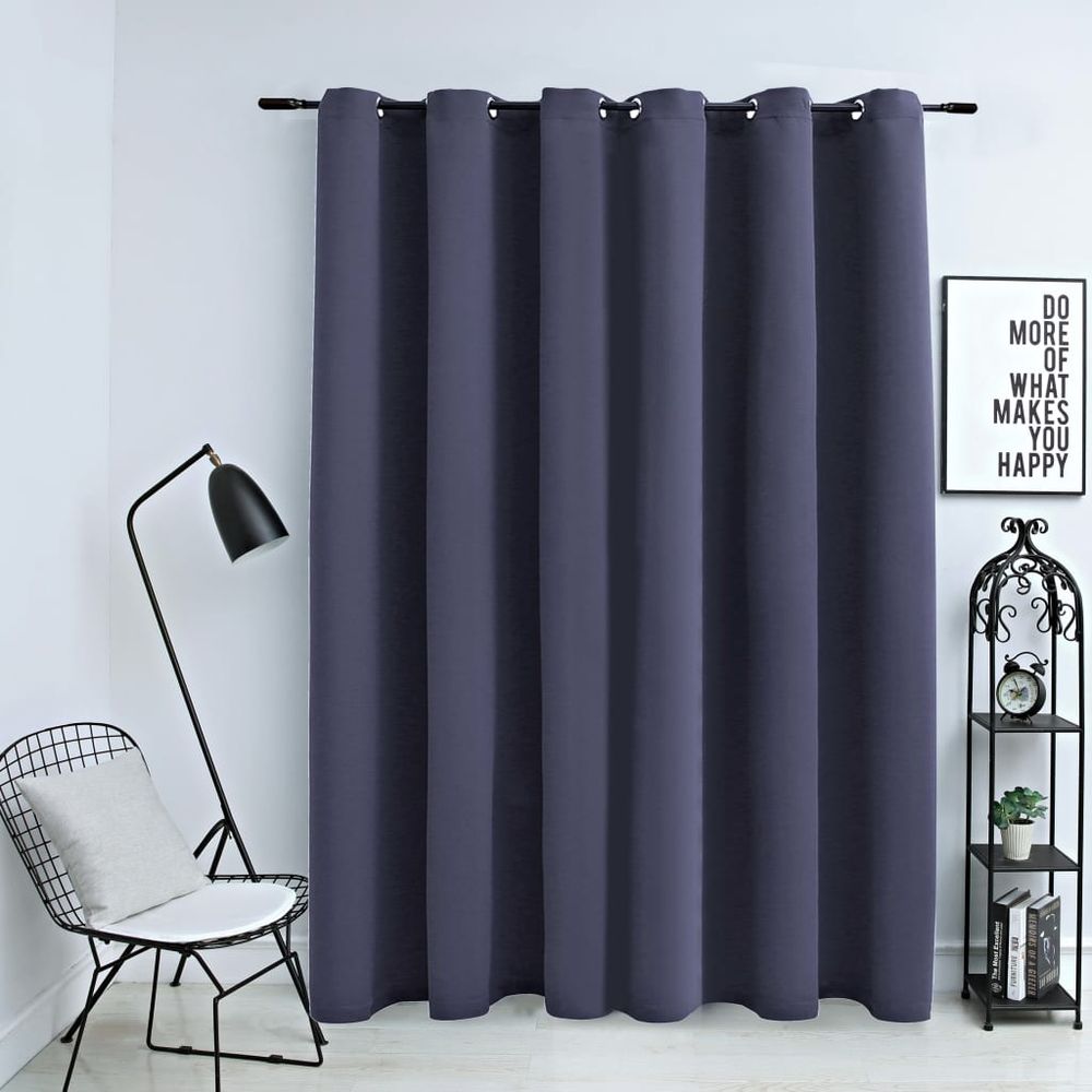 vidaXL Blackout Curtain with Metal Rings Black 290x245 cm vidaXL