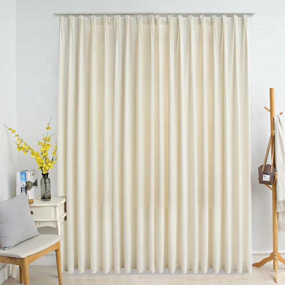vidaXL Blackout Curtain with Hooks Velvet Black 290x245 cm vidaXL