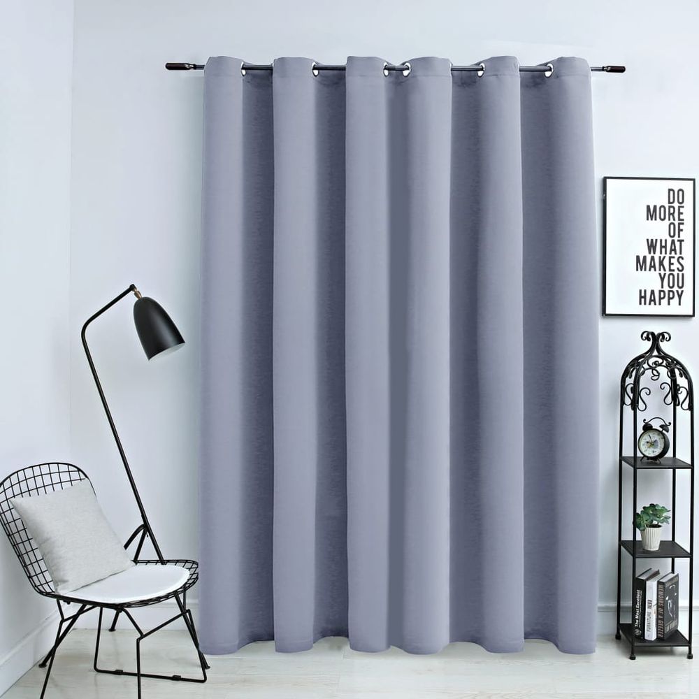 vidaXL Blackout Curtain with Metal Rings Black 290x245 cm vidaXL
