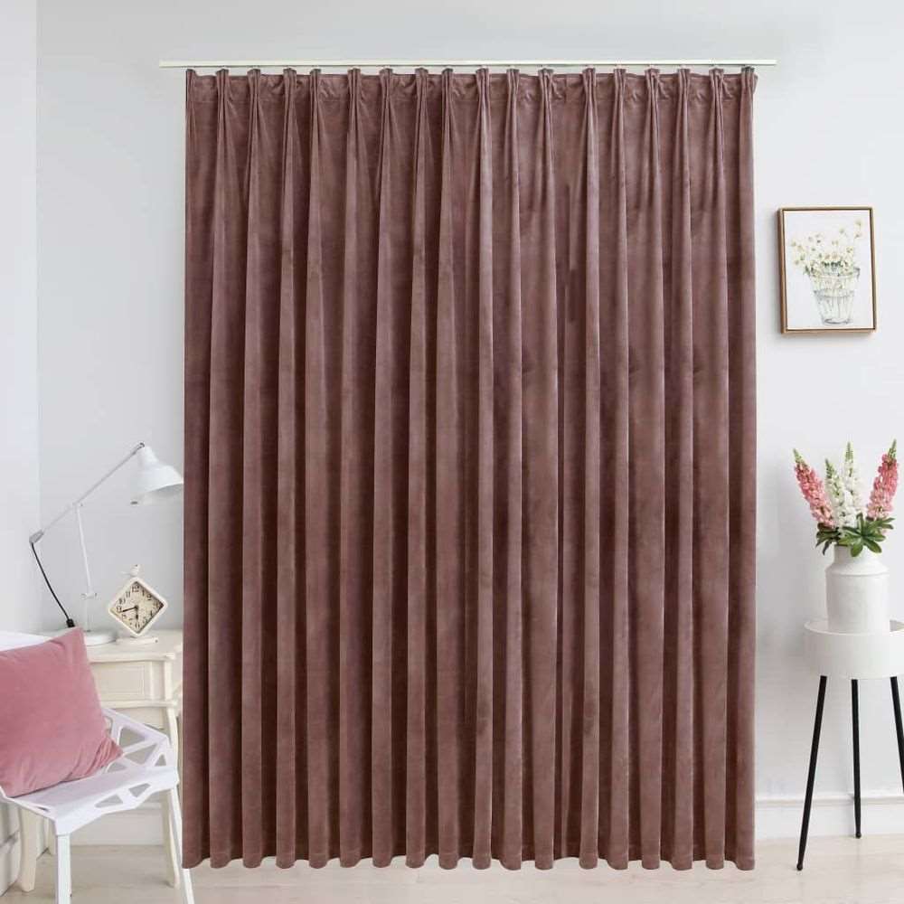 vidaXL Blackout Curtain with Hooks Velvet Black 290x245 cm vidaXL