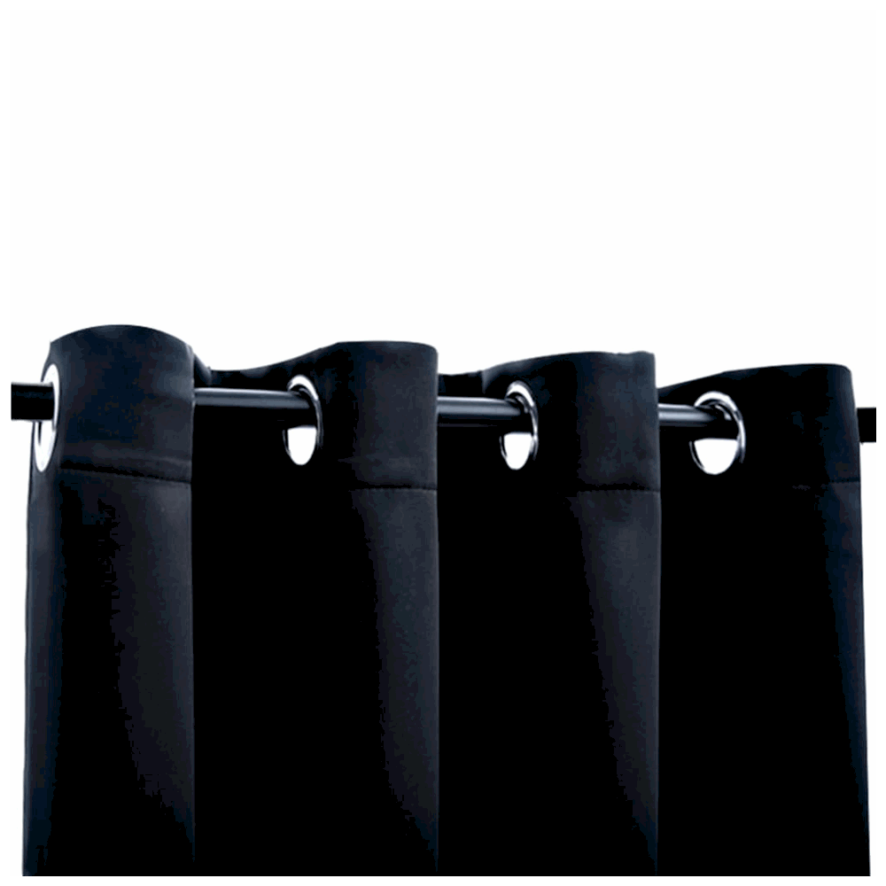 vidaXL Blackout Curtains with Metal Rings 2 pcs Black 140x175 cm vidaXL