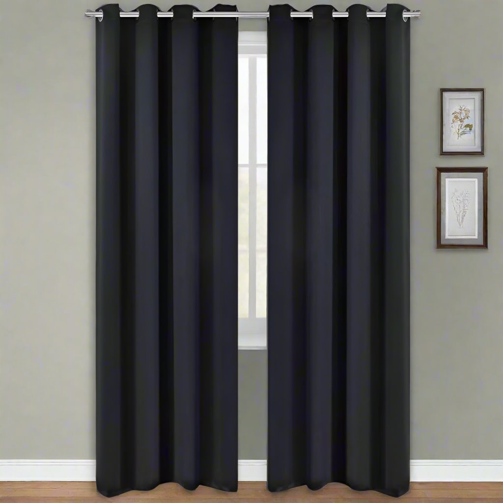 vidaXL Blackout Curtains 2 pcs with Metal Eyelets 135x175 cm Black 1 270 x 245 cm vidaXL