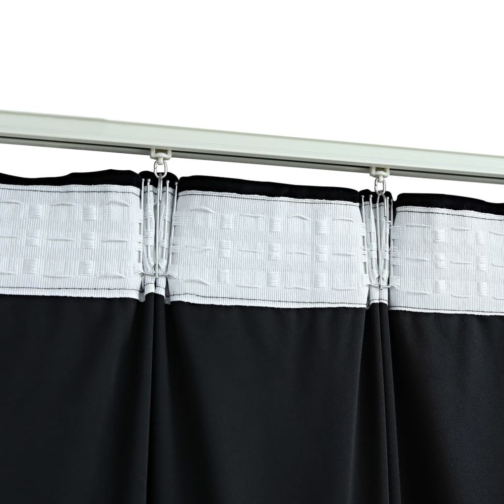 vidaXL Blackout Curtains 2 pcs with Hooks Velvet Black 140x175 cm vidaXL