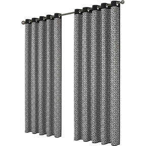 OLIVIA ROCCO Blackout Curtains with a geometric black and white pattern for light control