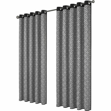 OLIVIA ROCCO Blackout Curtains with a geometric black and white pattern for light control