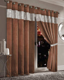 OLIVIA ROCCO Luxurious Brown Blackout Curtains with Glittery Trim for Stylish Home Decor