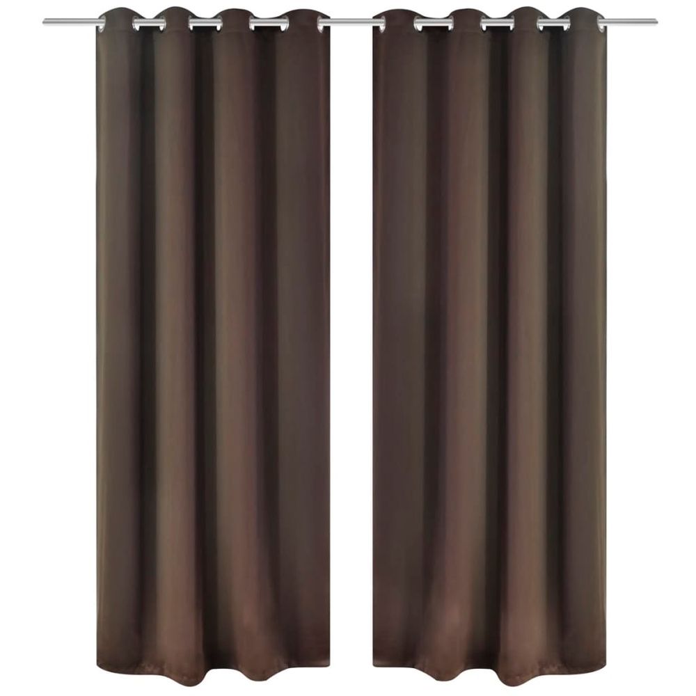 vidaXL Blackout Curtains 2 pcs with Metal Eyelets 135x175 cm Black vidaXL