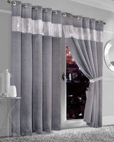OLIVIA ROCCO Grey Blackout Curtains with Eyelet Design for Light Blocking and Privacy