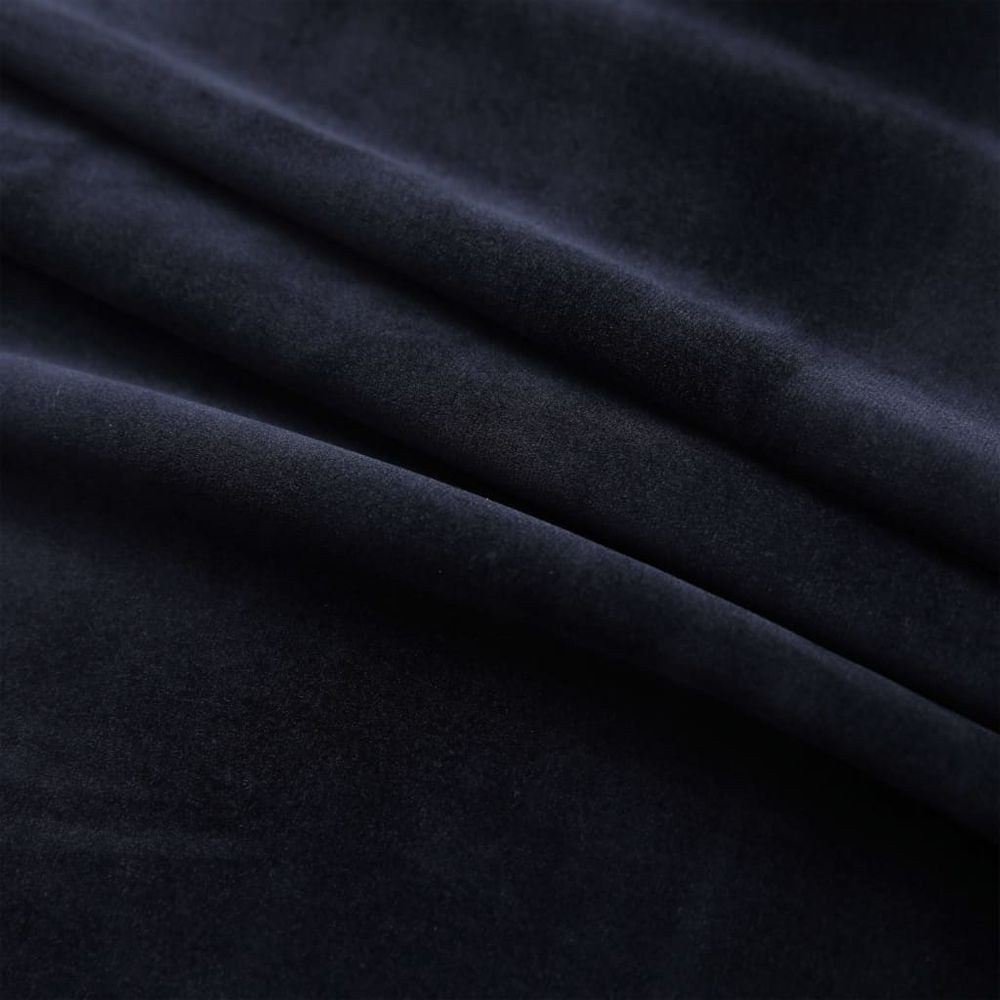 vidaXL Blackout Curtains with Rings 2 pcs Velvet Black 140x175 cm vidaXL