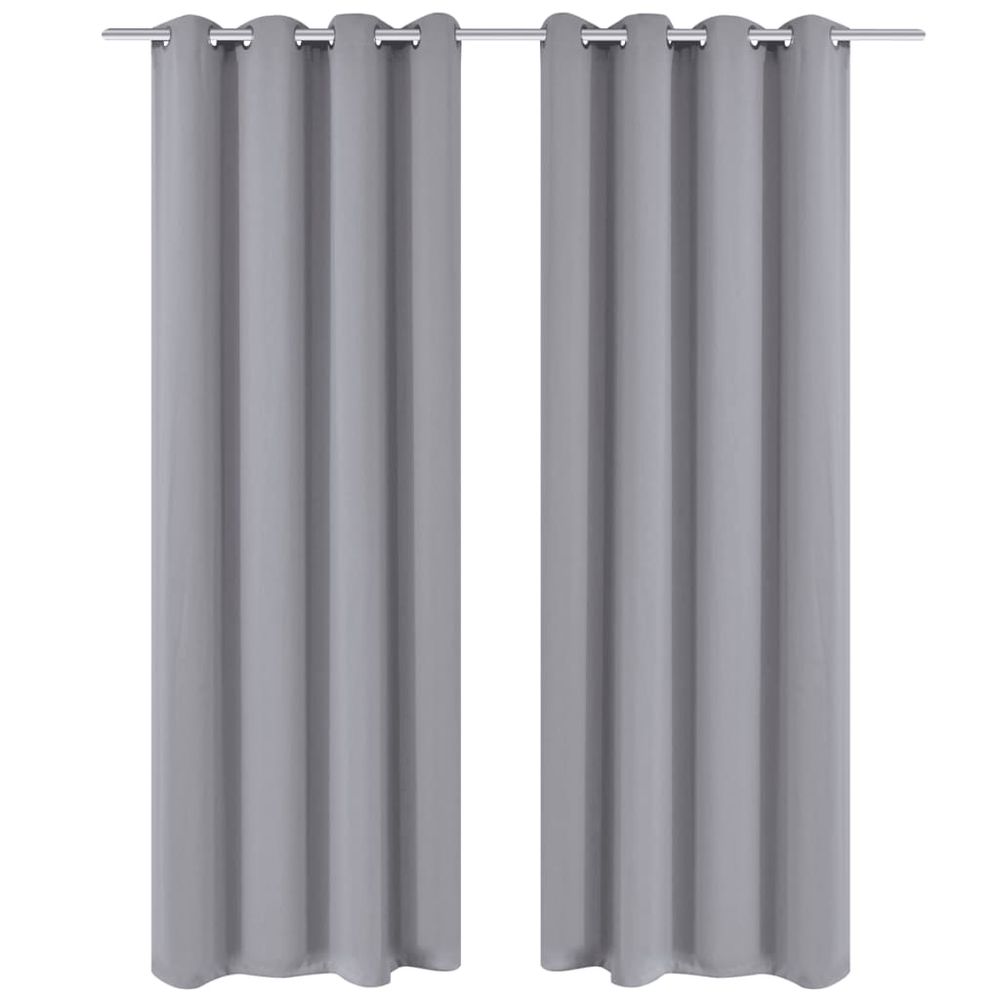 vidaXL Blackout Curtains 2 pcs with Metal Eyelets 135x175 cm Black vidaXL