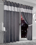 Olivia Rocco Grey Blackout Curtains with Shimmering Panel for Light Blocking and Privacy