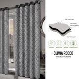 OLIVIA ROCCO Blackout Curtains with geometric design and high-density blackout material for effective light blocking
