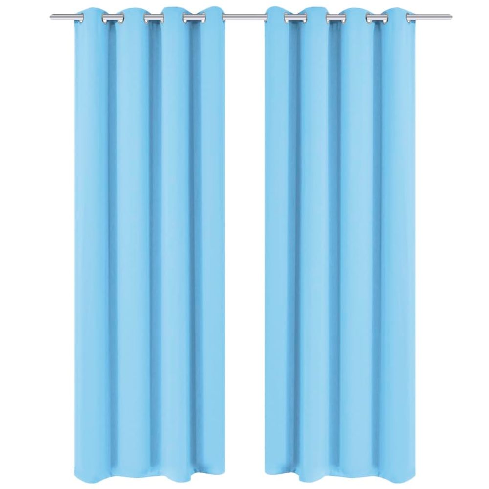 vidaXL Blackout Curtains 2 pcs with Metal Eyelets 135x175 cm Black vidaXL