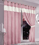 OLIVIA ROCCO Pink Curtains with Elegant Silver Bands, Ideal Blackout Curtains for Light Control