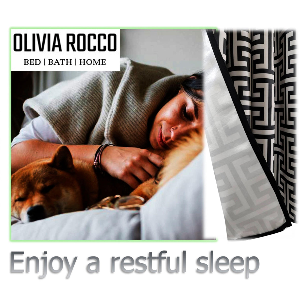 OLIVIA ROCCO Blackout Curtains in modern pattern, designed for a restful sleep environment