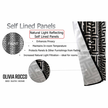 OLIVIA ROCCO Blackout Curtains with self-lined panels for enhanced privacy and natural light filtration