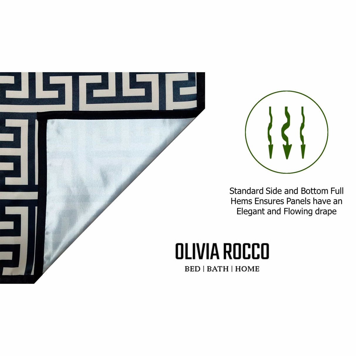 OLIVIA ROCCO Blackout Curtains with elegant hem and flowing drape for a stylish look