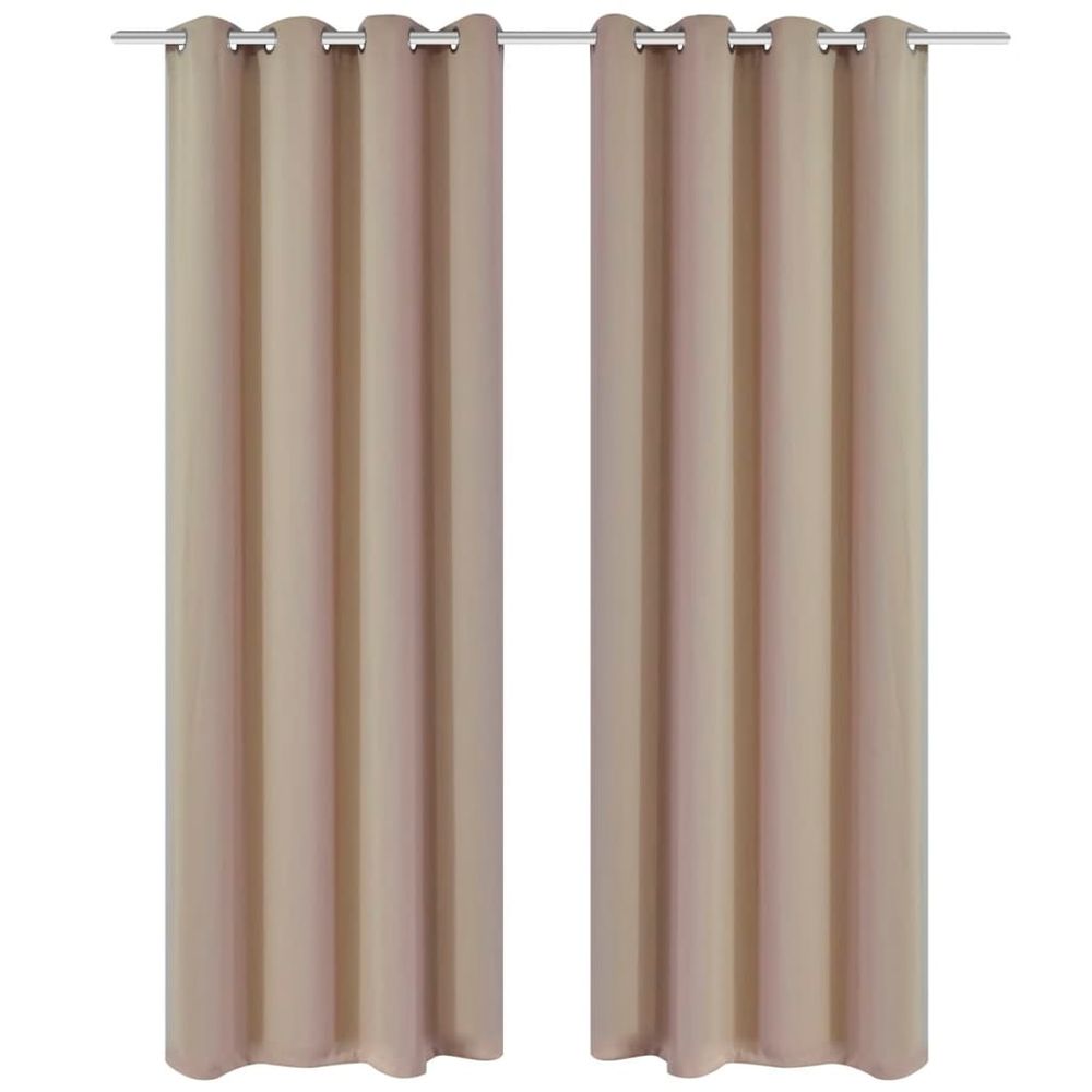 vidaXL Blackout Curtains 2 pcs with Metal Eyelets 135x175 cm Black vidaXL
