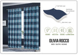 OLIVIA ROCCO Grey Check Blackout Curtains for Privacy