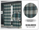 OLIVIA ROCCO Grey Check Blackout Curtains for Privacy