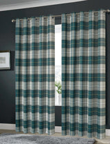 OLIVIA ROCCO Grey Check Blackout Curtains for Privacy