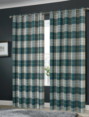 OLIVIA ROCCO Grey Check Blackout Curtains for Privacy