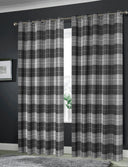 OLIVIA ROCCO Grey Check Blackout Curtains for Privacy