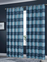 OLIVIA ROCCO Grey Check Blackout Curtains for Privacy