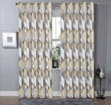 OLIVIA ROCCO Grey Check Blackout Curtains for Privacy