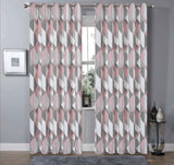 OLIVIA ROCCO Grey Check Blackout Curtains for Privacy