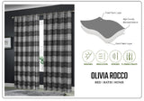 OLIVIA ROCCO Grey Check Blackout Curtains for Privacy