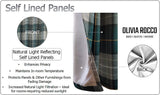 OLIVIA ROCCO Grey Check Blackout Curtains for Privacy