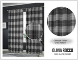 OLIVIA ROCCO Grey Check Blackout Curtains for Privacy