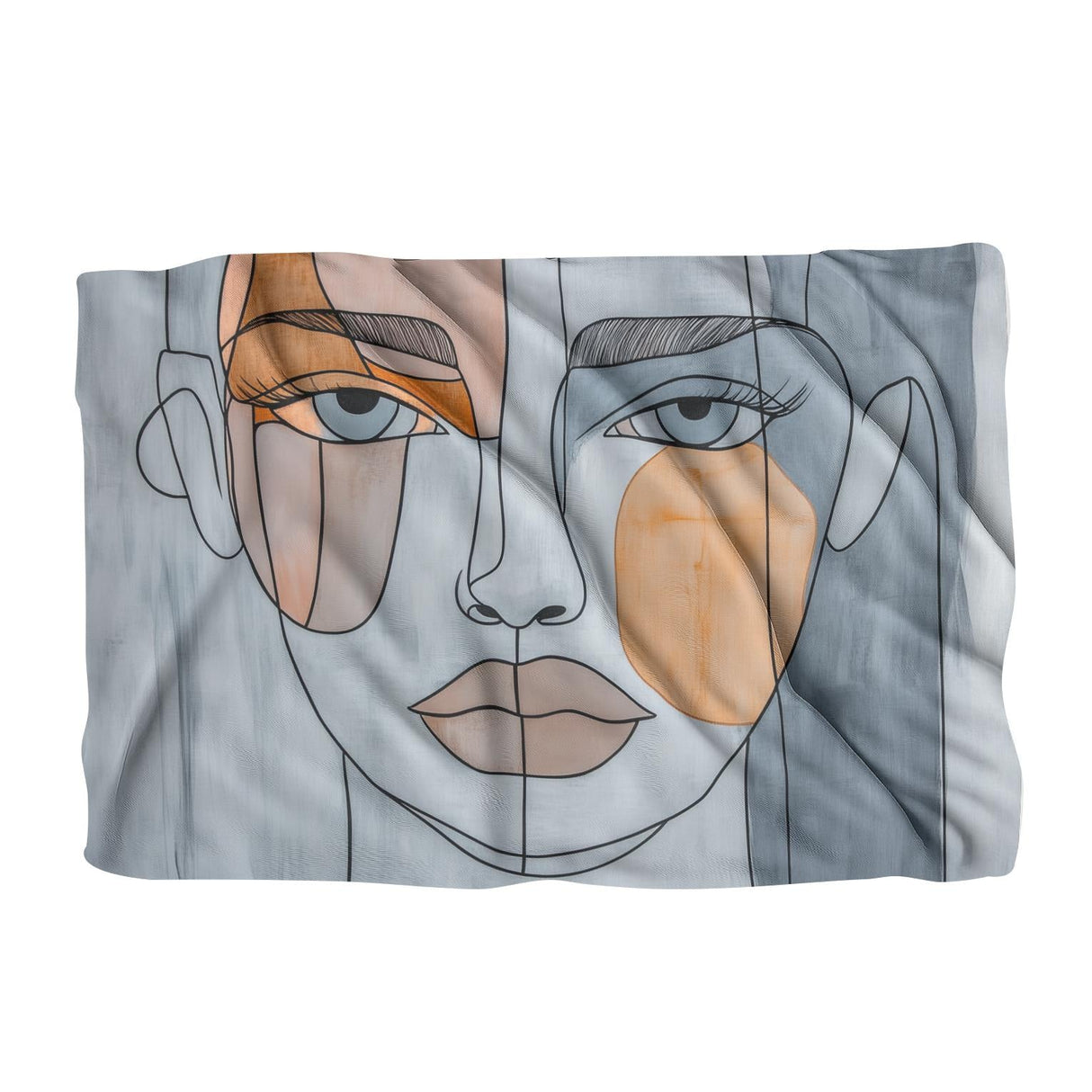 HOME ART HAVEN Blanket with Abstract Face Design for Stylish Home Decor