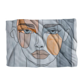 HOME ART HAVEN Blanket with Abstract Face Design for Stylish Home Decor