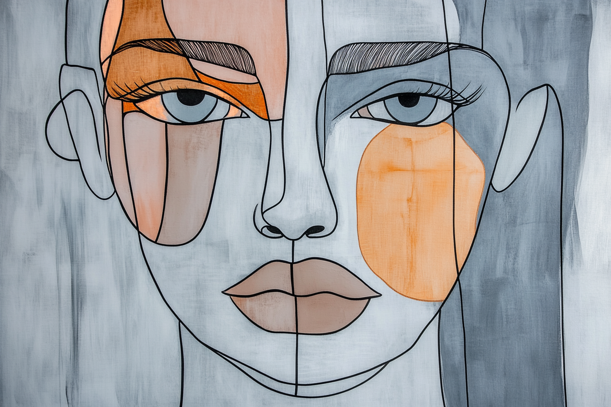 Stylish HOME ART HAVEN Blanket featuring modern abstract face design for contemporary decor