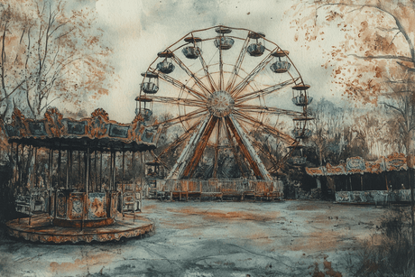 HOME ART HAVEN Soft and Cozy Blanket with a Whimsical Ferris Wheel Design