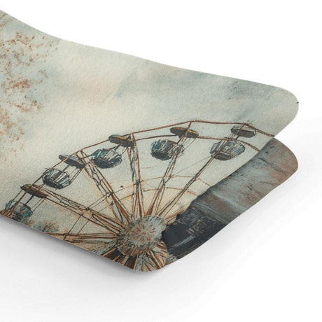 HOME ART HAVEN Blanket featuring a vintage ferris wheel design in soft colours