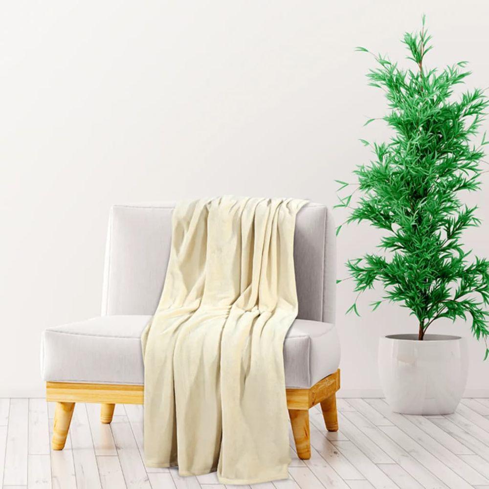 Blanket Cream 150x200 cm Polyester vidaXL