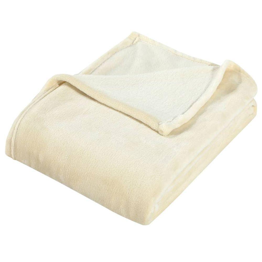 Blanket Cream 150x200 cm Polyester vidaXL